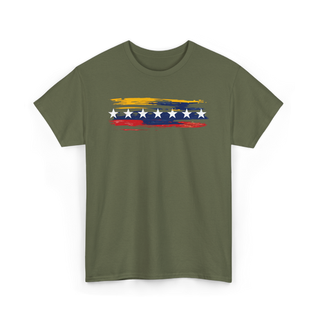 Venezuela Seven Stars Flag Art Patriotism T-Shirt - Military Green