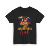 Venezuelan Girl Proud Venezuela T-Shirt - Black