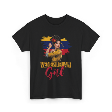 Venezuelan Girl Proud Venezuela T-Shirt - Black