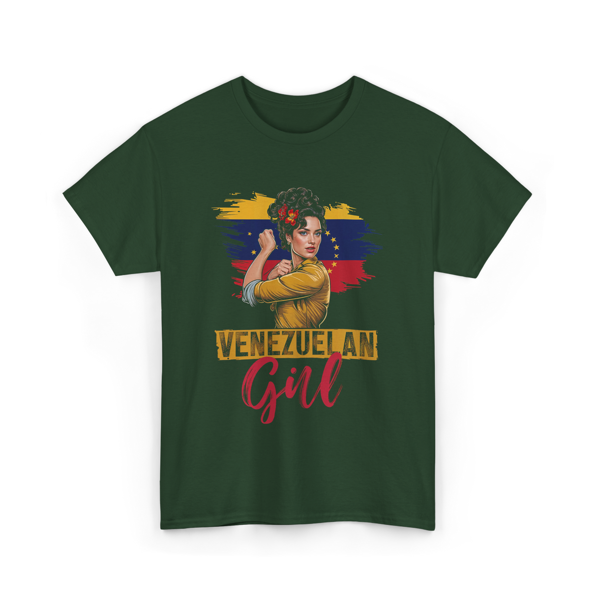 Venezuelan Girl Proud Venezuela T-Shirt - Forest Green