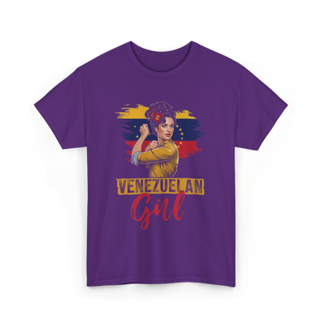 Venezuelan Girl Proud Venezuela T-Shirt - Purple