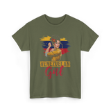 Venezuelan Girl Proud Venezuela T-Shirt - Military Green