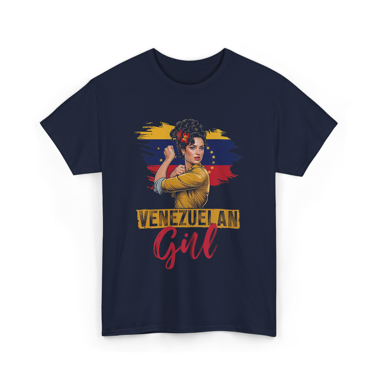 Venezuelan Girl Proud Venezuela T-Shirt - Navy