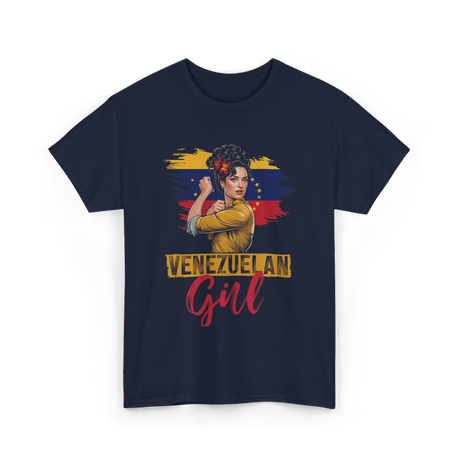 Venezuelan Girl Proud Venezuela T-Shirt - Navy