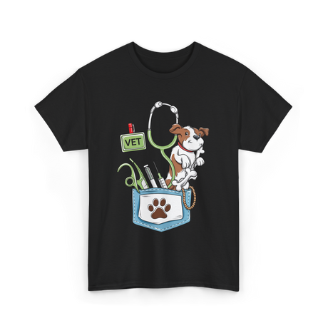 Vet Tech Dog Veterinarian T-Shirt - Black