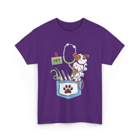 Vet Tech Dog Veterinarian T-Shirt - Purple