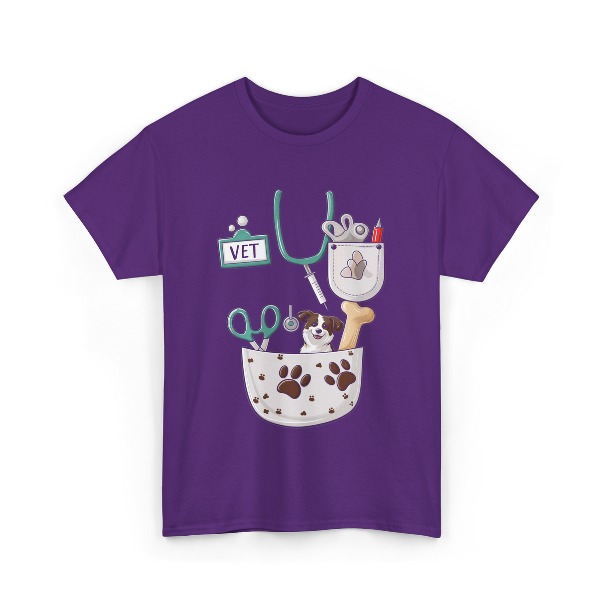 Vet Tech Love Animals Care T-Shirt - Purple