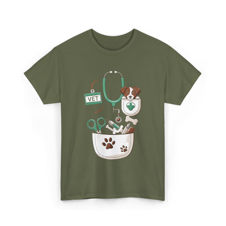 Vet Tools and Pets Veterinary T-Shirt - Military Green