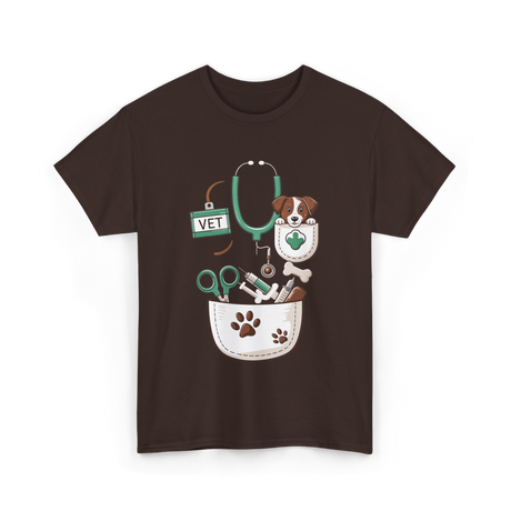 Vet Tools and Pets Veterinary T-Shirt - Dark Chocolate