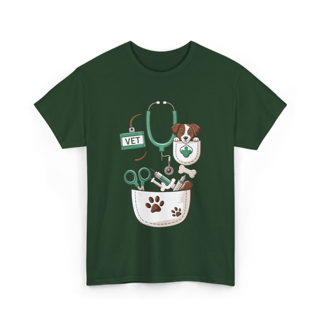 Vet Tools and Pets Veterinary T-Shirt - Forest Green