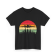 Vintage Airplane Sunset Aviation T-Shirt - Black