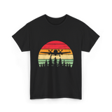 Vintage Airplane Sunset Aviation T-Shirt - Black