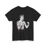 Vintage Boxing Champion Tattoo Fighter Art T-Shirt - Black