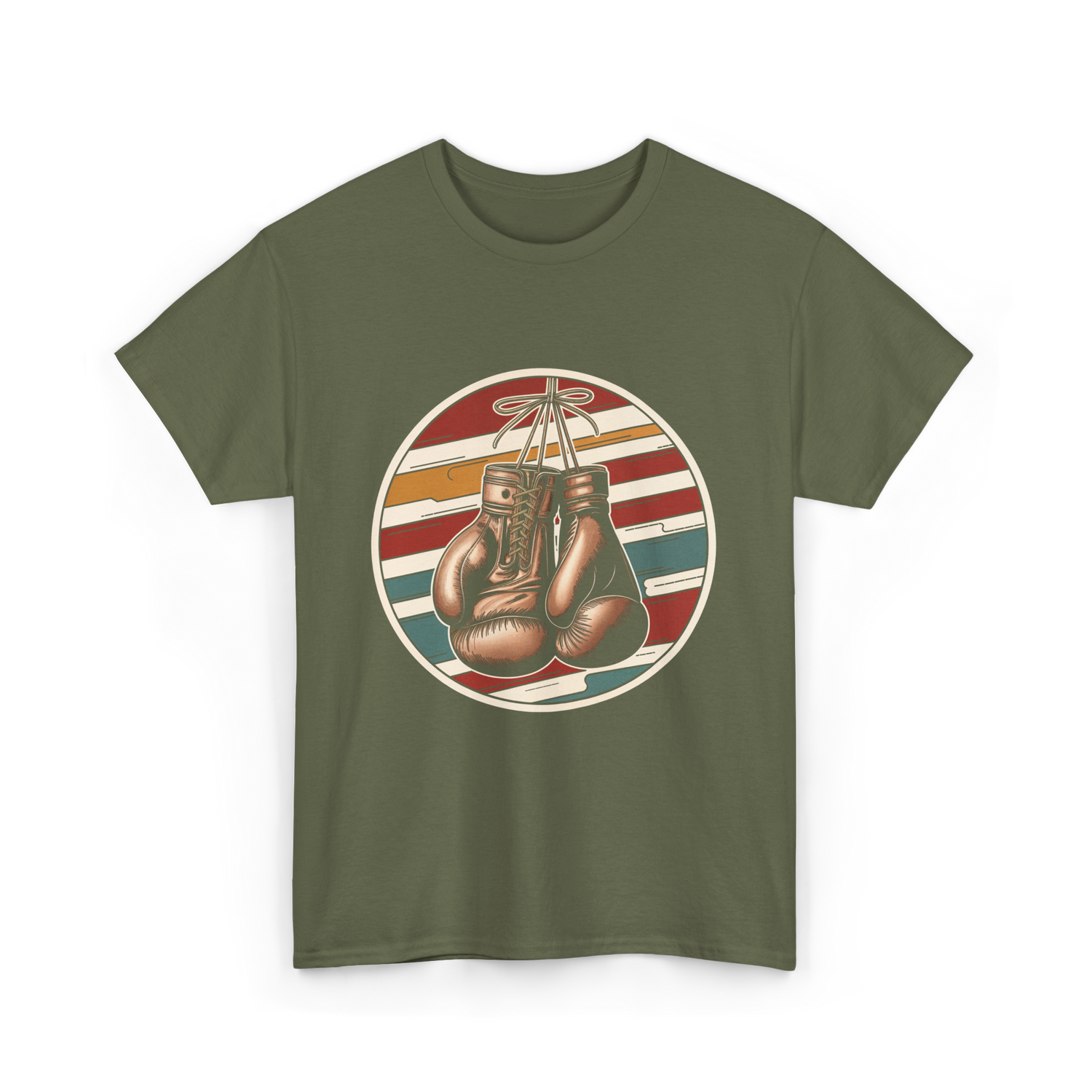 Vintage Boxing Gloves Boxer T-Shirt - Military Green