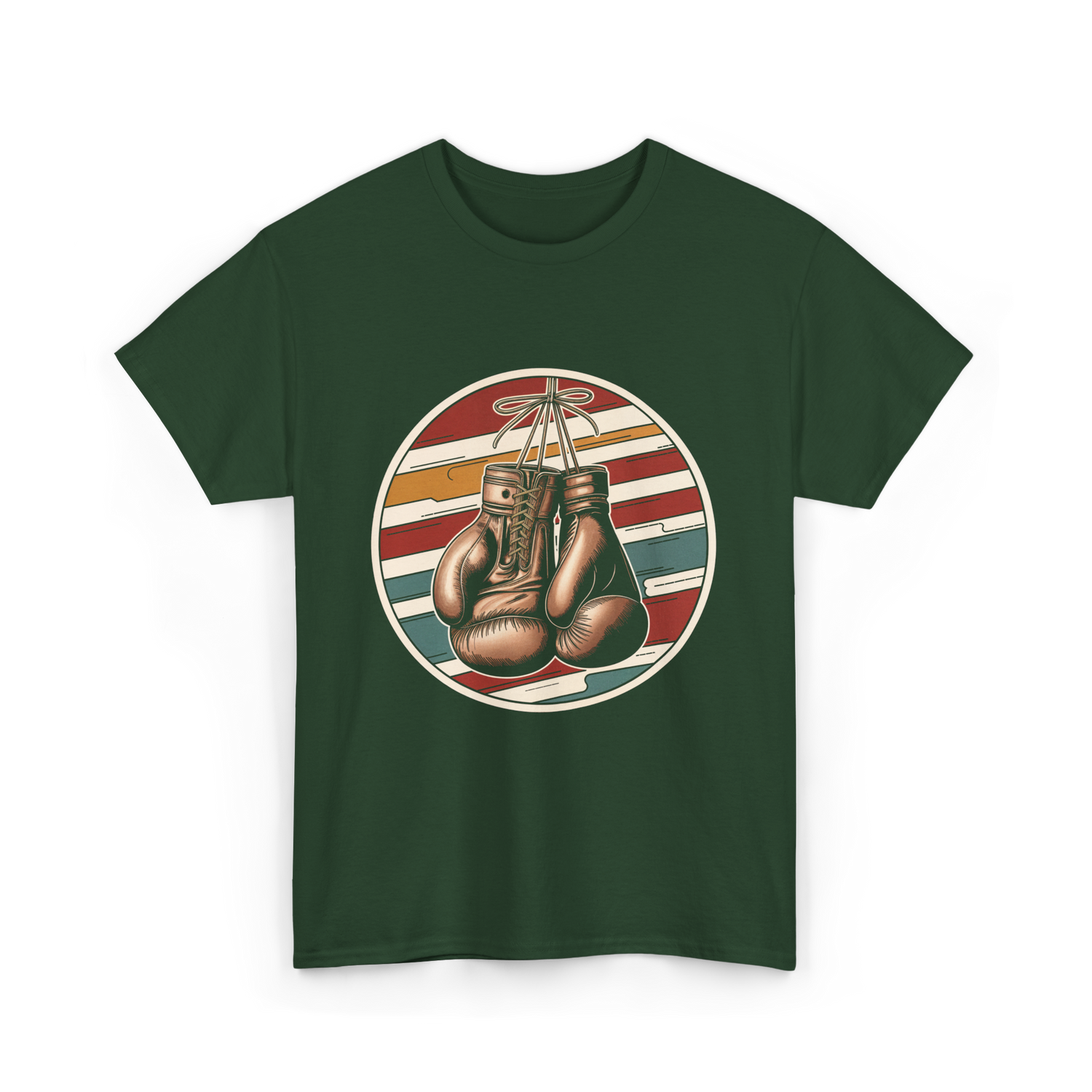 Vintage Boxing Gloves Boxer T-Shirt - Forest Green