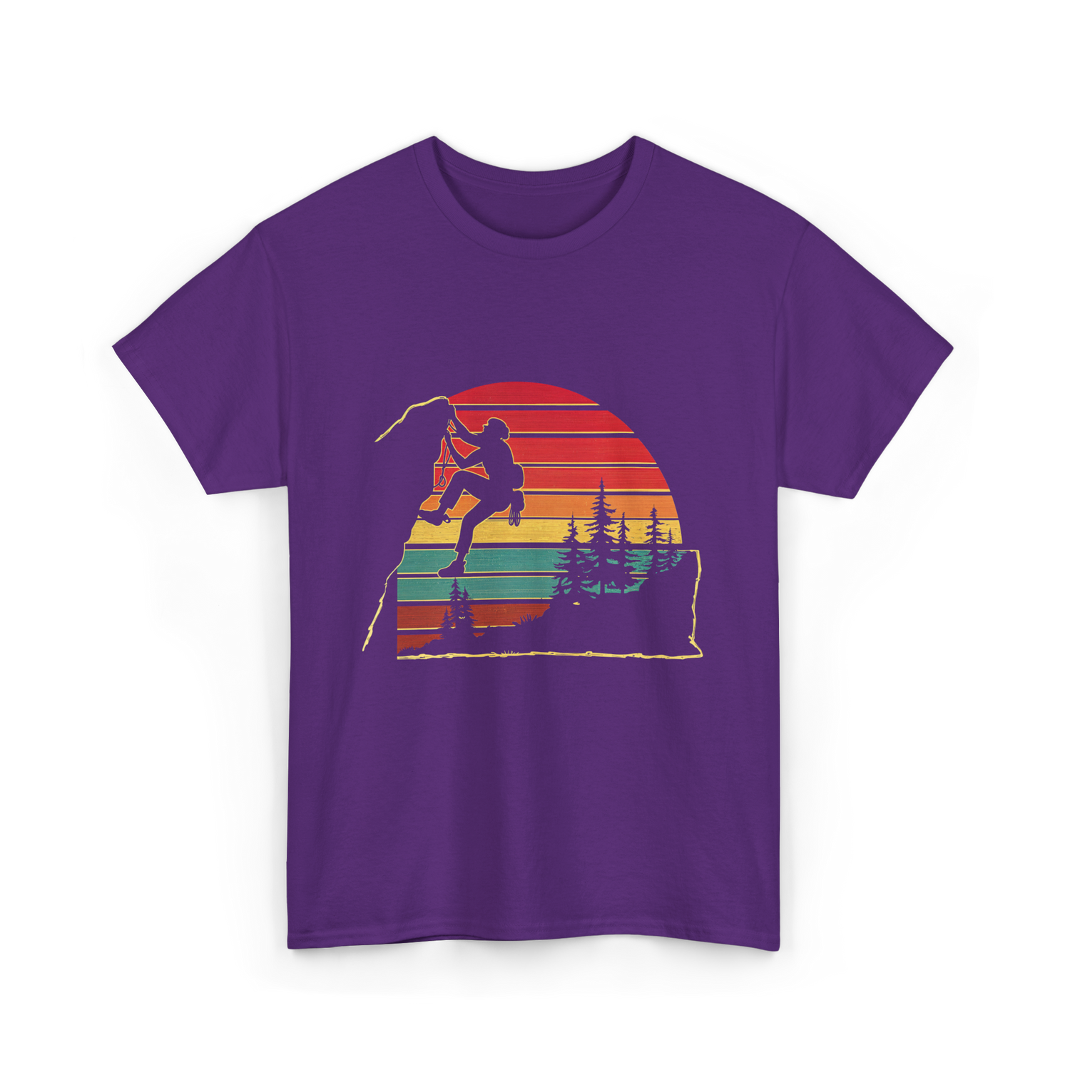 Vintage Climbing Rock Climber Adventure T-Shirt - Purple