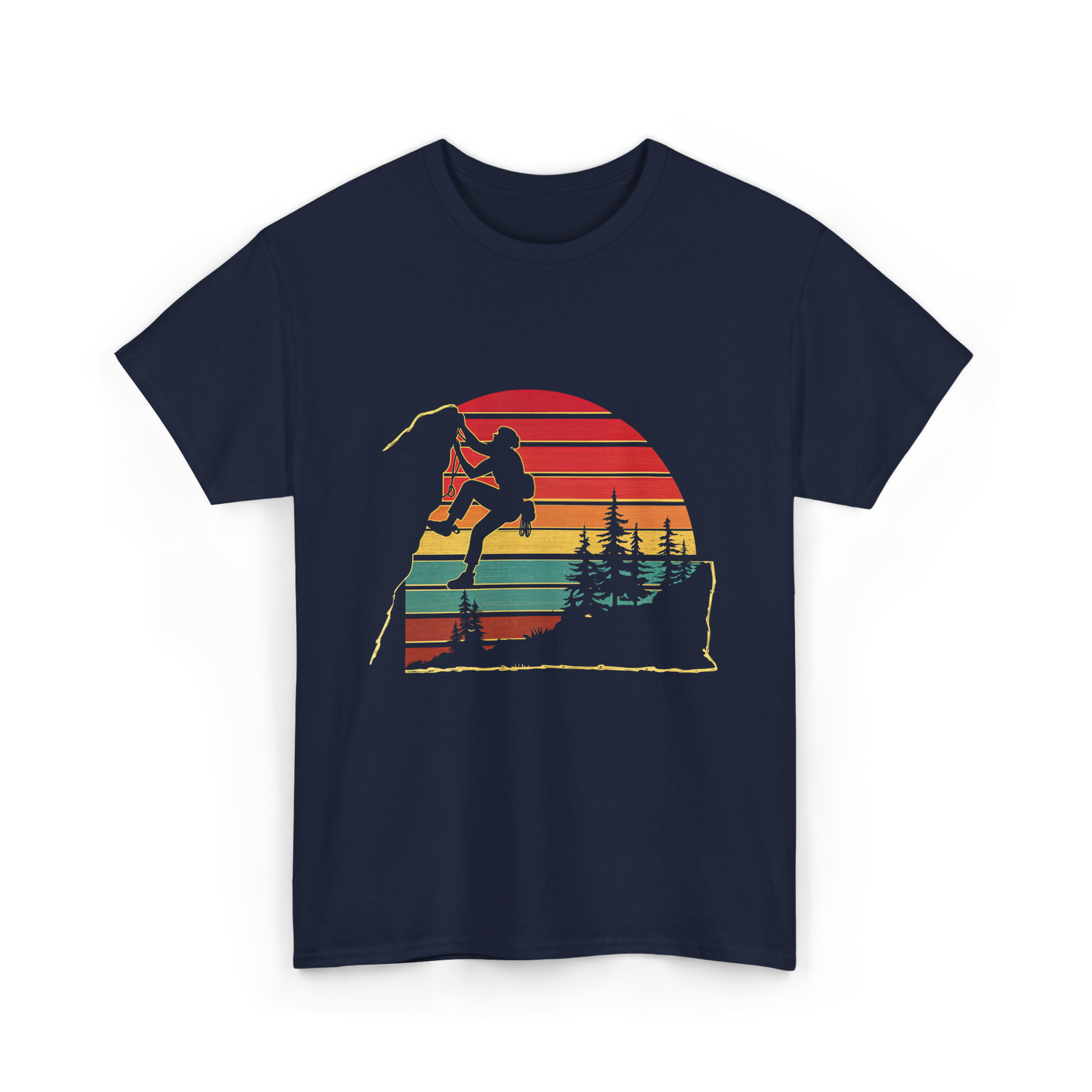 Vintage Climbing Rock Climber Adventure T-Shirt - Navy