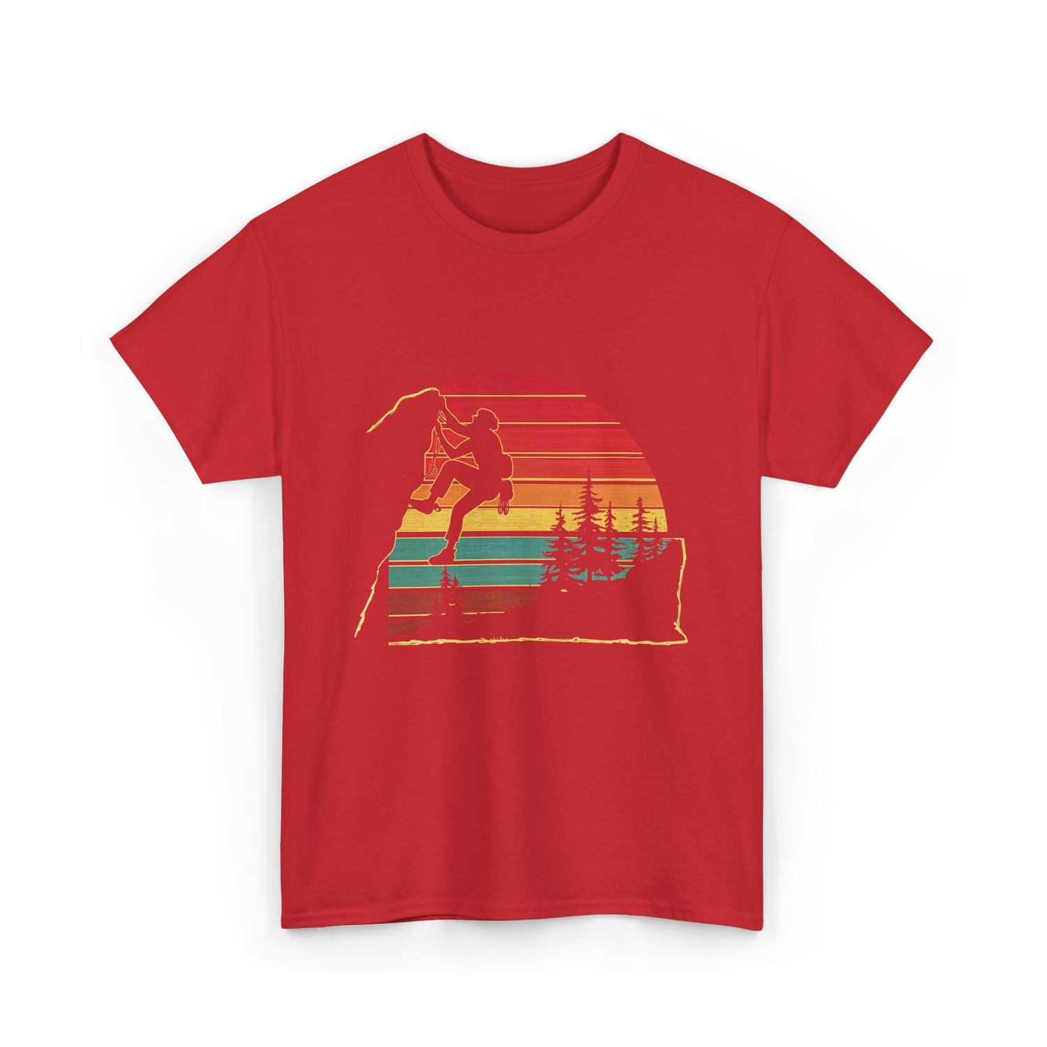 Vintage Climbing Rock Climber Adventure T-Shirt - Red