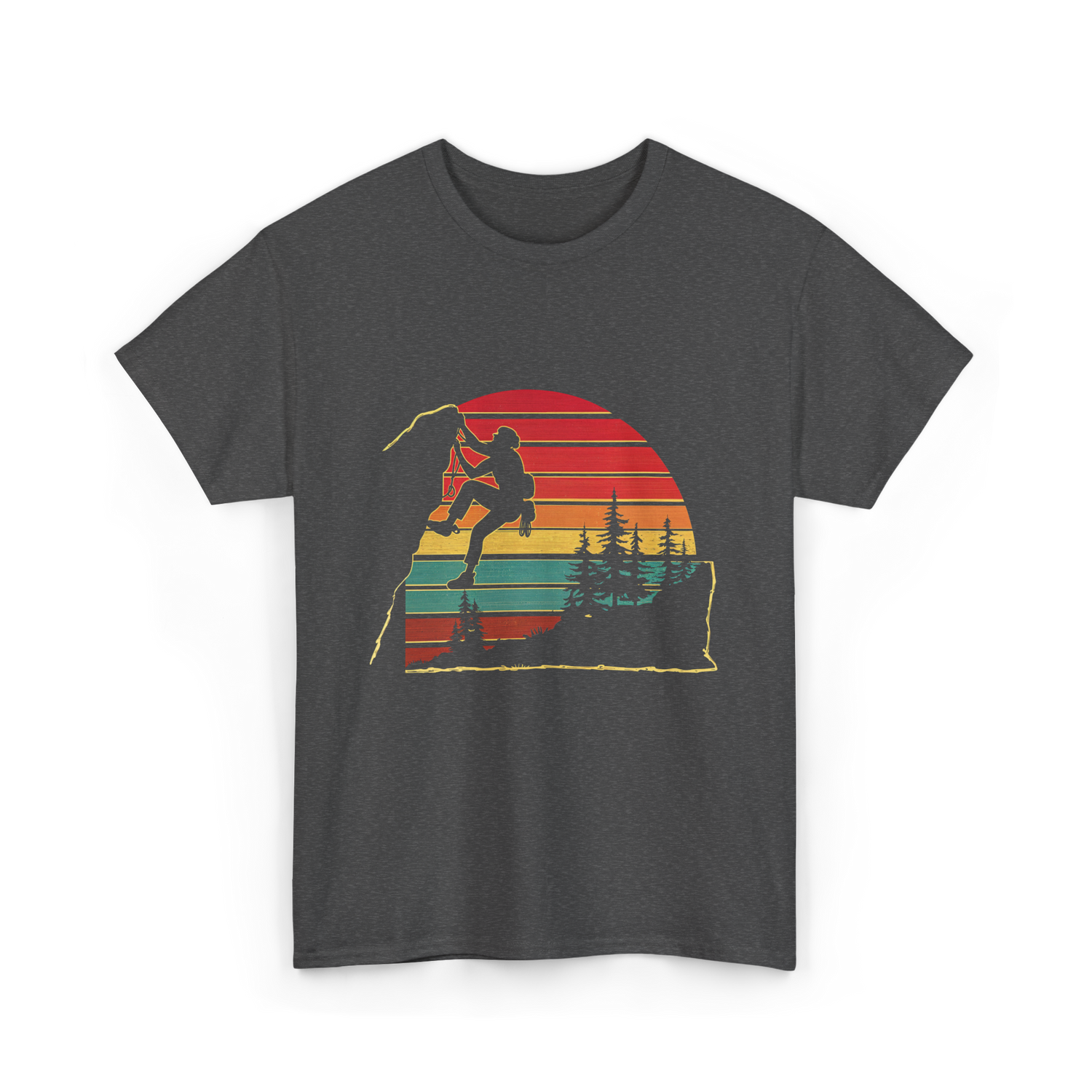 Vintage Climbing Rock Climber Adventure T-Shirt - Dark Heather