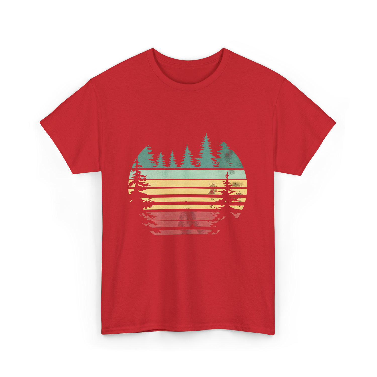 Vintage Forest Nature Outdoors T-Shirt - Red