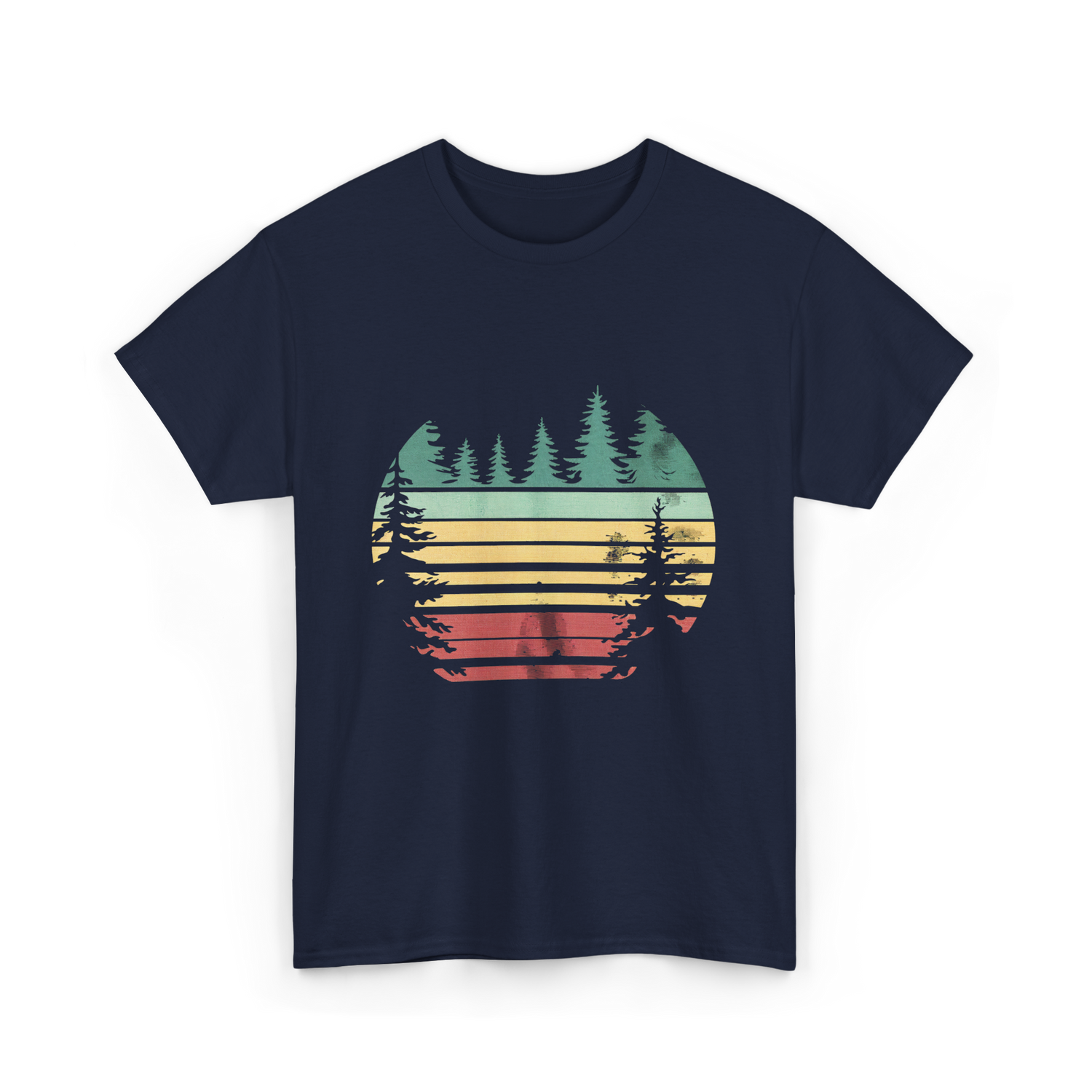 Vintage Forest Nature Outdoors T-Shirt - Navy
