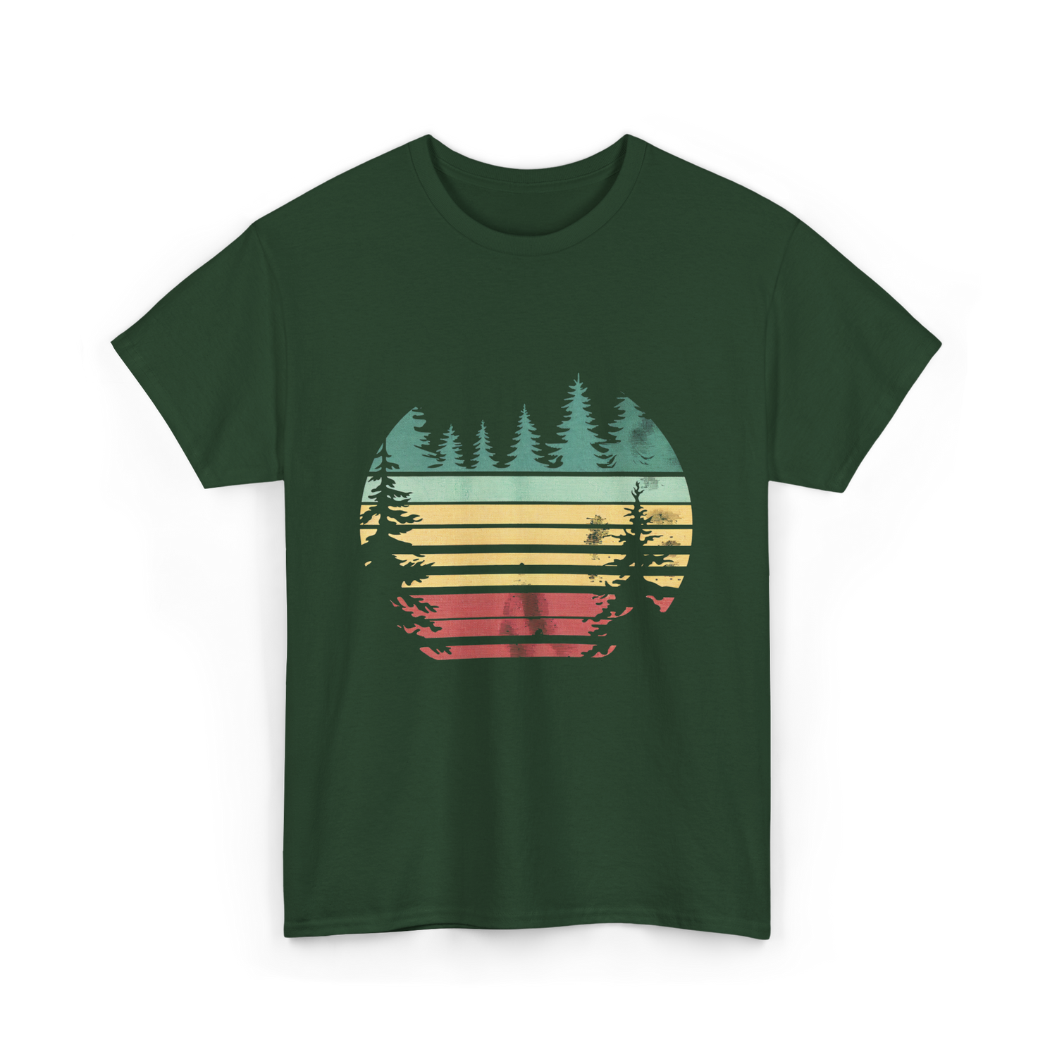 Vintage Forest Nature Outdoors T-Shirt - Forest Green