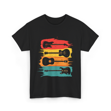 Vintage Guitars Music Guitarist T-Shirt - Black