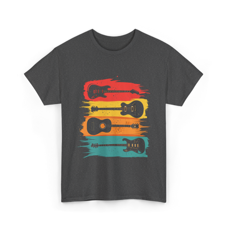 Vintage Guitars Music Guitarist T-Shirt - Dark Heather