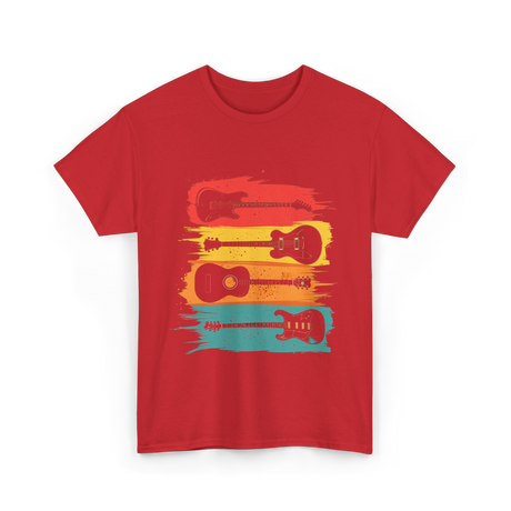 Vintage Guitars Music Guitarist T-Shirt - Red