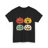 Vintage Halloween Pumpkins Halloween T-Shirt - Black