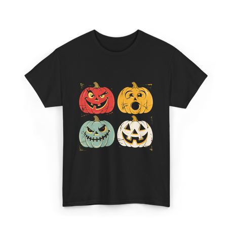 Vintage Halloween Pumpkins Halloween T-Shirt - Black