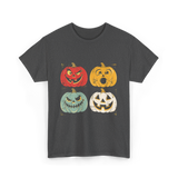 Vintage Halloween Pumpkins Halloween T-Shirt - Dark Heather