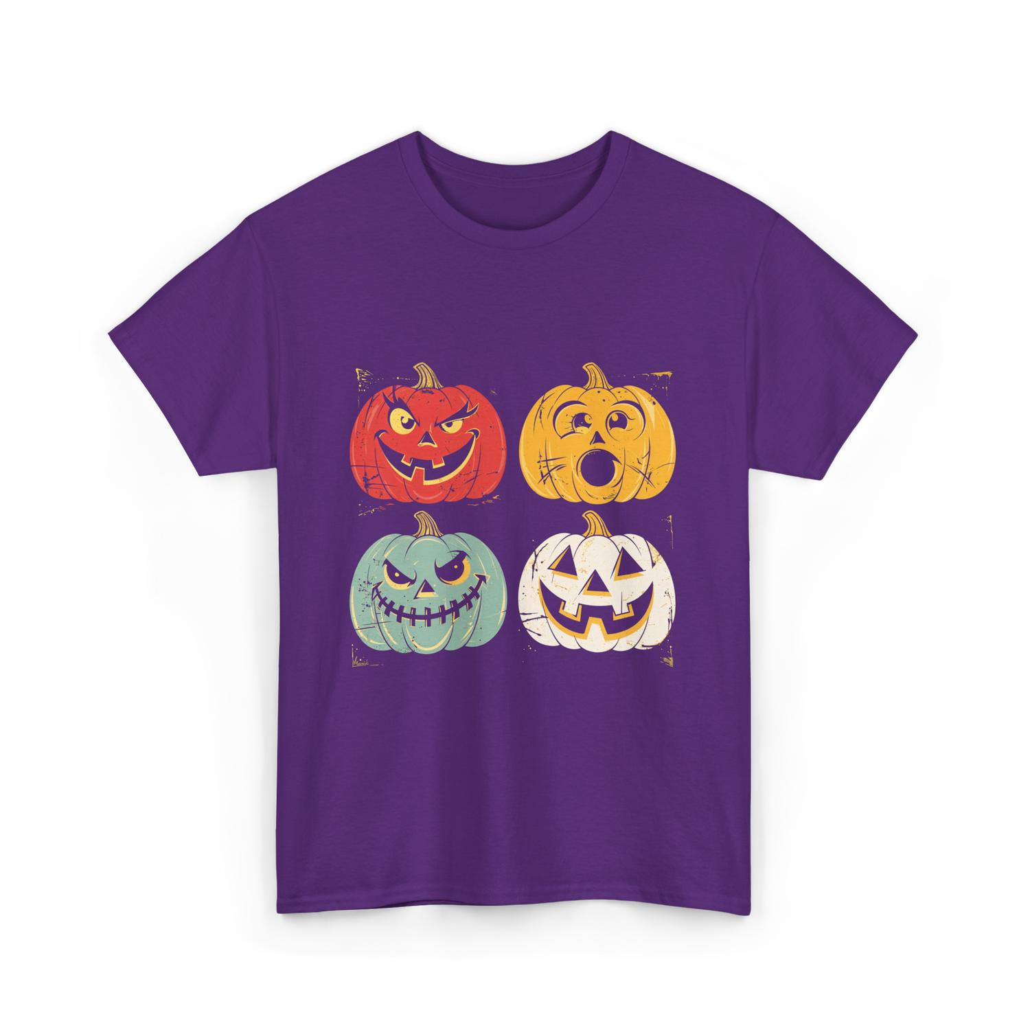 Vintage Halloween Pumpkins Halloween T-Shirt - Purple