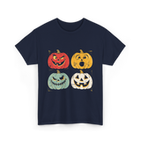 Vintage Halloween Pumpkins Halloween T-Shirt - Navy