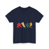 Vintage Ice Hockey Players Hockey T-Shirt - Navy