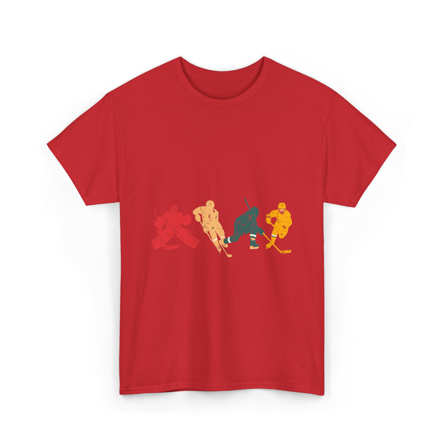 Vintage Ice Hockey Players Hockey T-Shirt - Red