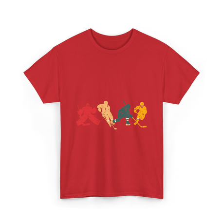 Vintage Ice Hockey Players Hockey T-Shirt - Red