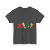 Vintage Ice Hockey Players Hockey T-Shirt - Dark Heather