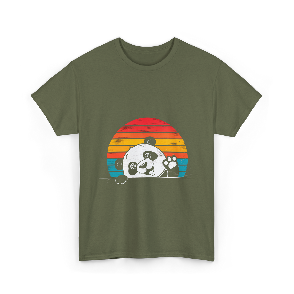 Vintage Panda T-Shirt - Military Green