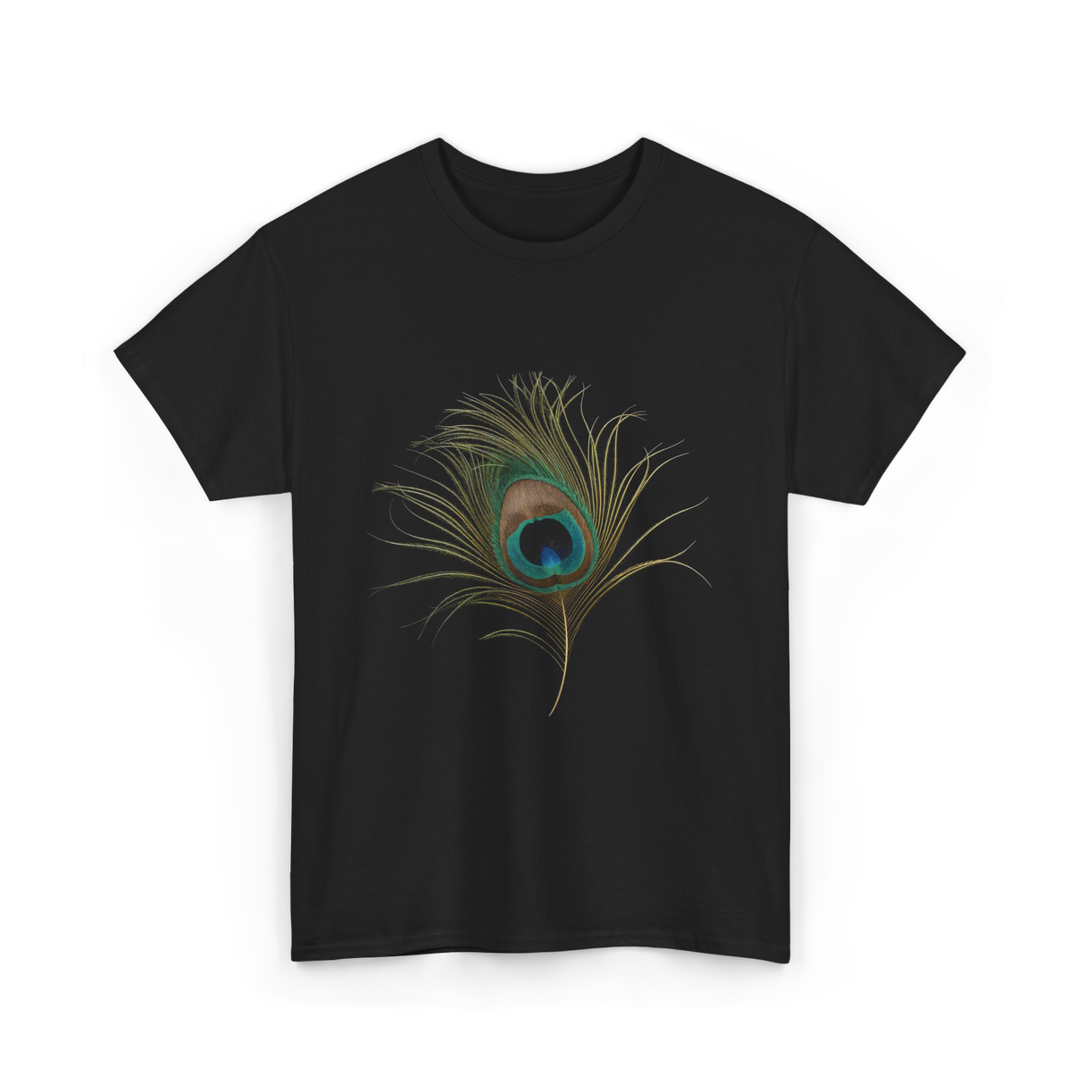 Vintage Peacock Feather Peacock T-Shirt - Black