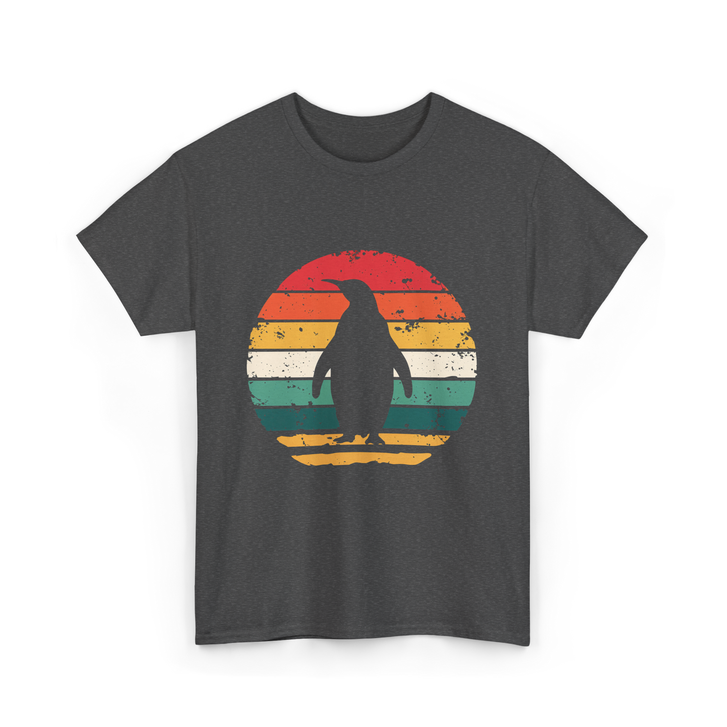 Vintage Penguins Sunset Penguins T-Shirt - Dark Heather