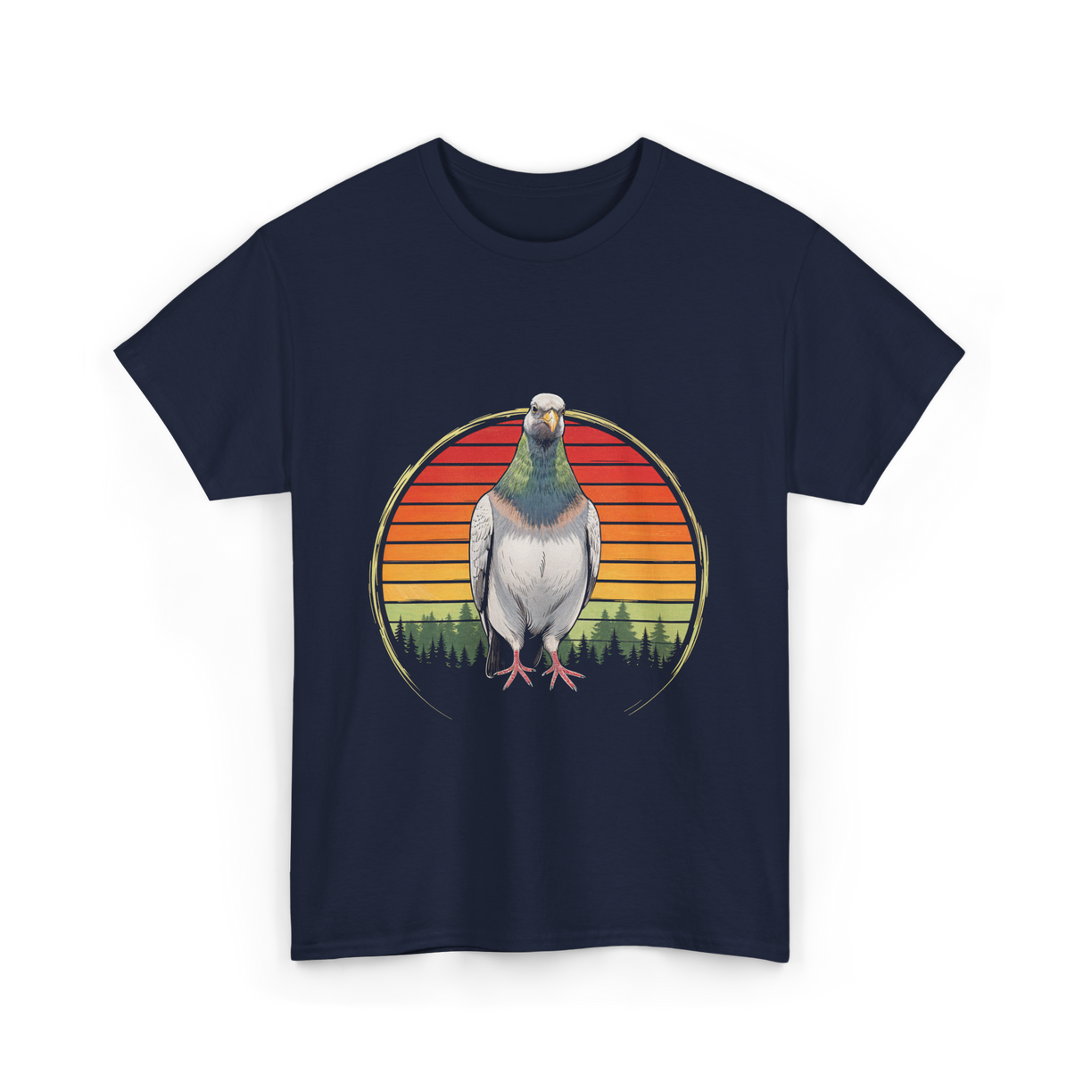 Vintage Pigeons Retro Pigeon T-Shirt - Navy