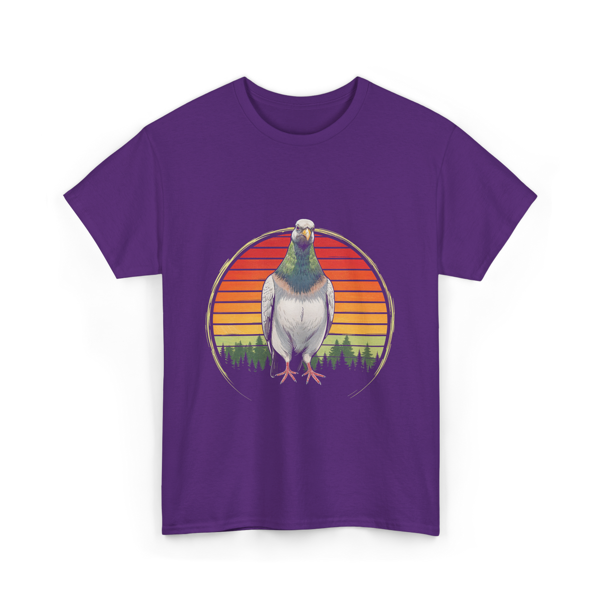 Vintage Pigeons Retro Pigeon T-Shirt - Purple
