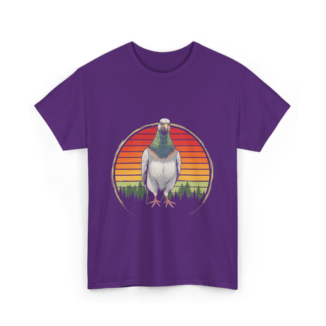 Vintage Pigeons Retro Pigeon T-Shirt - Purple