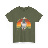 Vintage Pigeons Retro Pigeon T-Shirt - Military Green