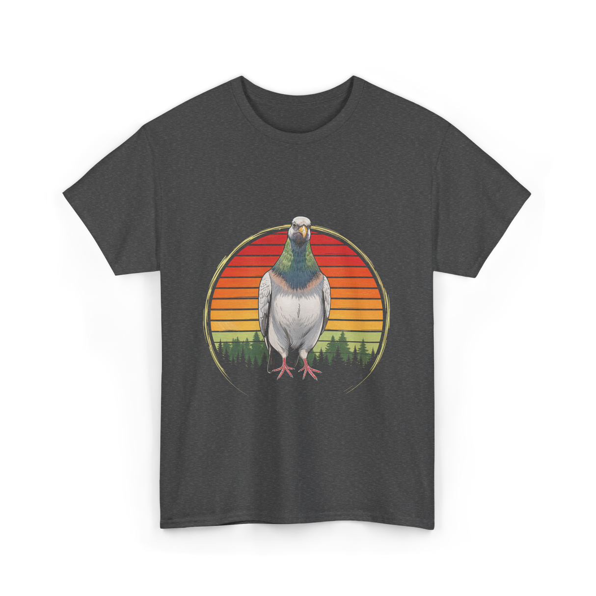 Vintage Pigeons Retro Pigeon T-Shirt - Dark Heather