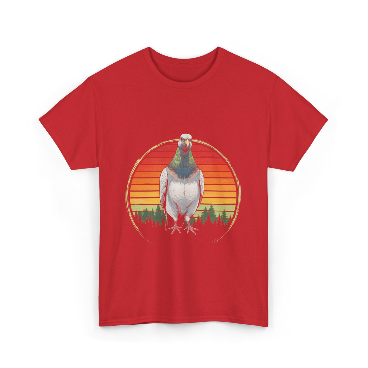 Vintage Pigeons Retro Pigeon T-Shirt - Red