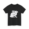 Vintage Rabbit Rabbit Design T-Shirt - Black