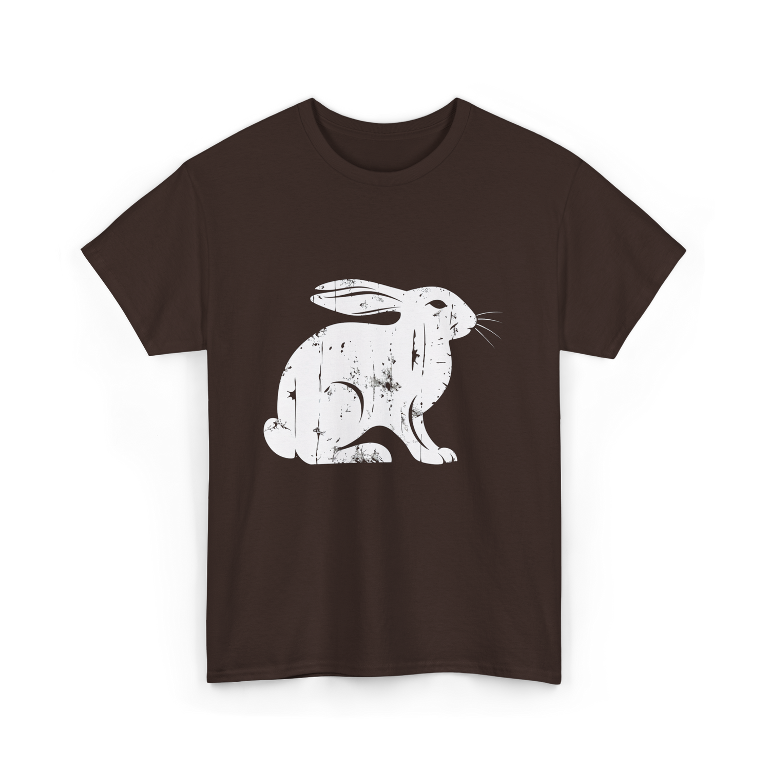 Vintage Rabbit Rabbit Design T-Shirt - Dark Chocolate