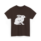 Vintage Rabbit Rabbit Design T-Shirt - Dark Chocolate